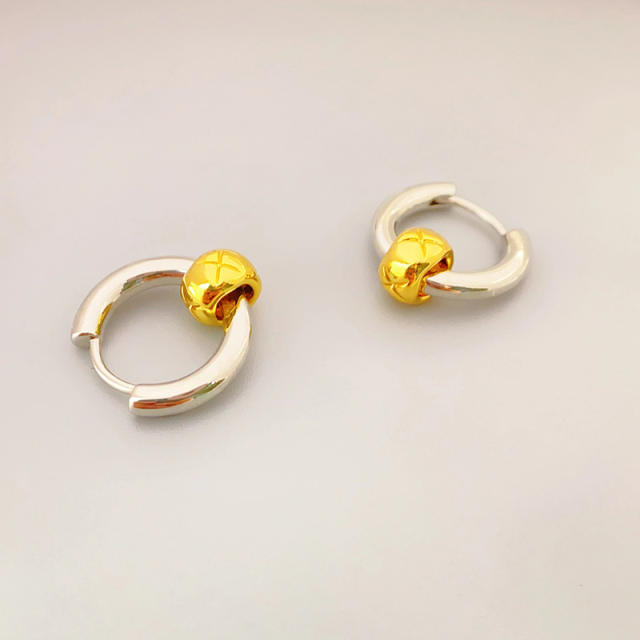 Chic 18K gold plated copper huggie earrings