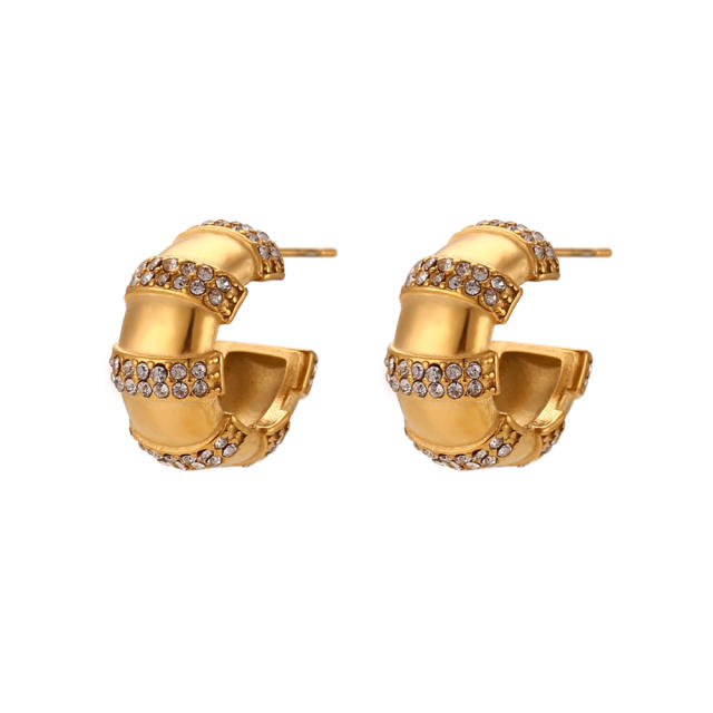 Chunky open hoop stainless steel earrings