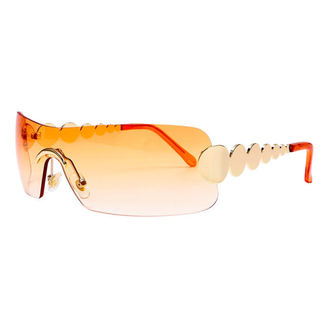Y2K personality sport rimless sunglasses