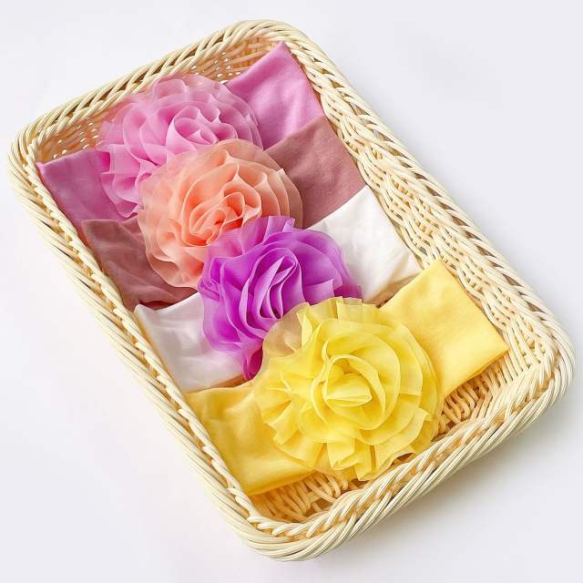 Blooming flower plain color baby headband