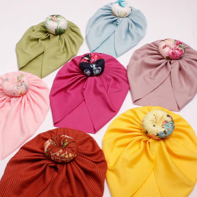 Sweet floral bun baby bonnets headband