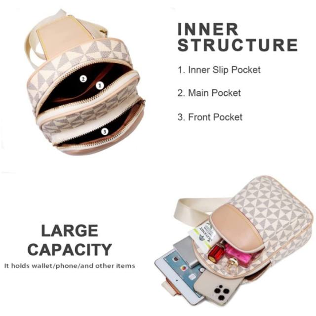 Multi function PU leather water proof sling bag funny pack for women