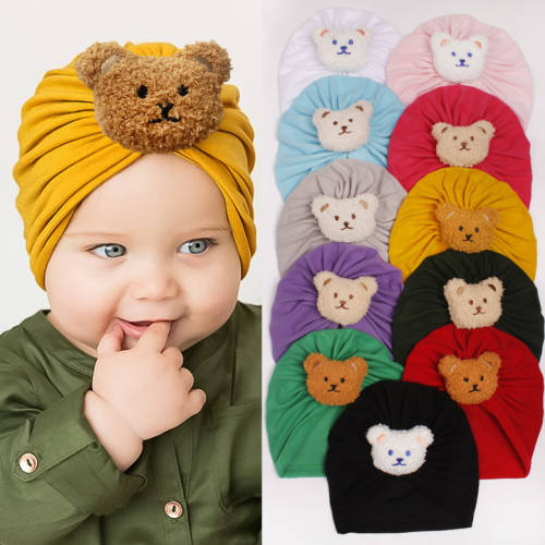 Sweet teddy bear baby bonnets headband