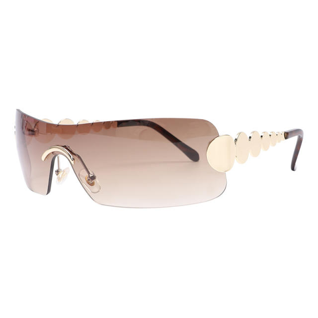 Y2K personality sport rimless sunglasses