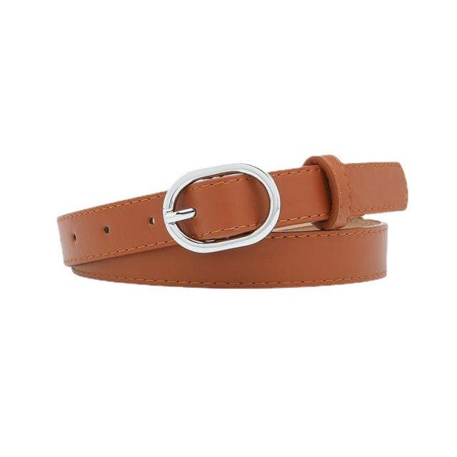 Chic silver bucklet colorful PU leather women belt