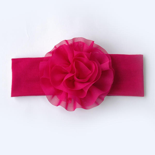 Blooming flower plain color baby headband