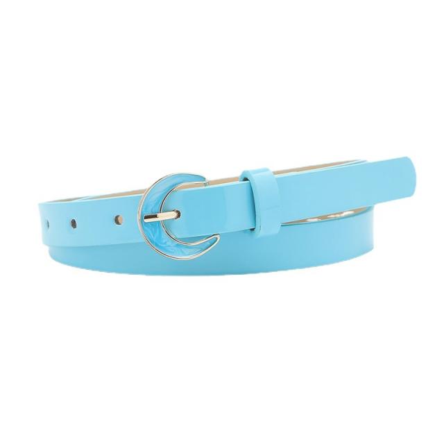 Summer candy color PU leather belt