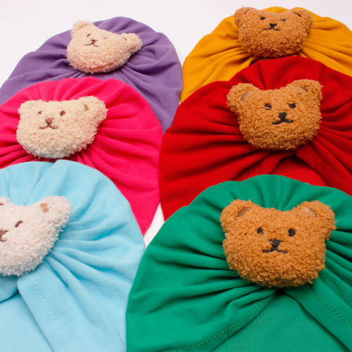 Sweet teddy bear baby bonnets headband