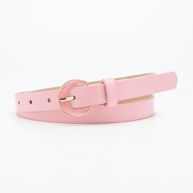 Summer candy color PU leather belt