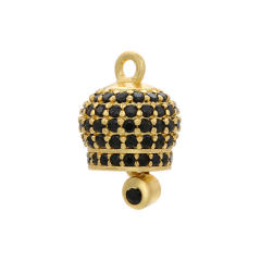 Delicate cubic zircon pave setting colorful bell pendant diy jewelry