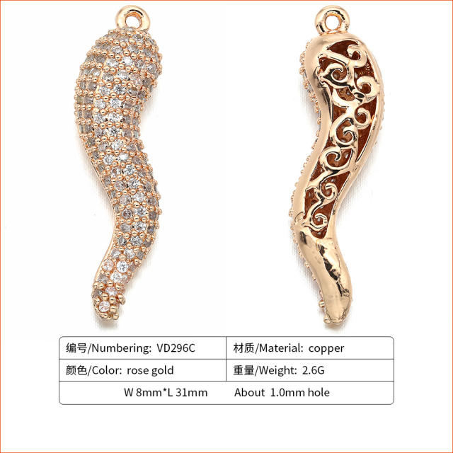 Delicate diamond chilli pendant diy jewelry