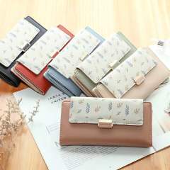 Korean fashion floral pattern PU material women wallet