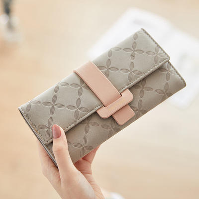 Korean fashion PU leather soft wallet for women