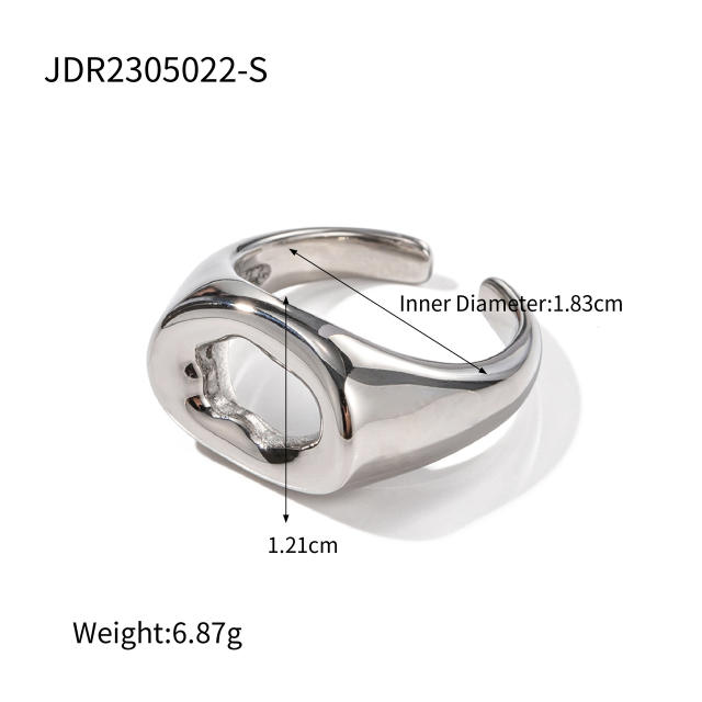 18KG chunky hollow out stainless steel rings