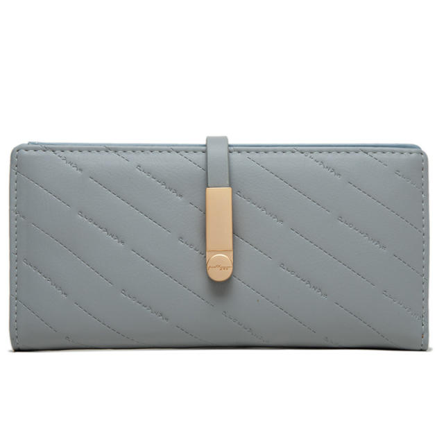 Korean fashion plain color PU leather women wallet