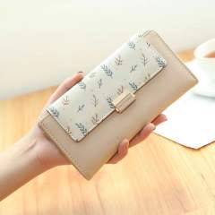 Korean fashion floral pattern PU material women wallet