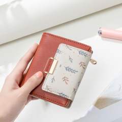 Korean fashion cute sweet floral PU wallet