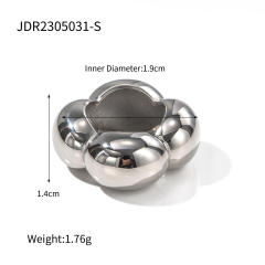 18KG Chunky flower design stainless steel rings