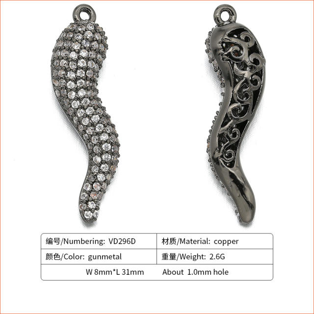 Delicate diamond chilli pendant diy jewelry