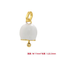 Candy color enamel cute bell copper pendant diy jewelry