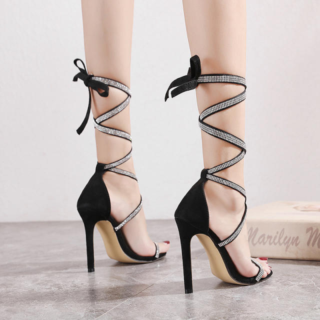 Sexy diamond strappy heels sandals