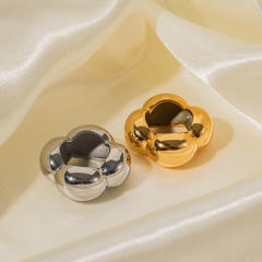 18KG Chunky flower design stainless steel rings