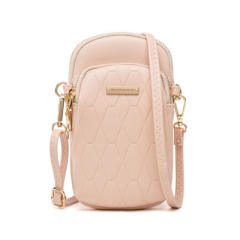 Korean fashion solid color PU leather mini phone bag crossbody bag