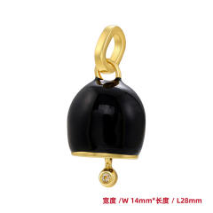 Candy color enamel cute bell copper pendant diy jewelry