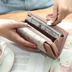 Korean fashion floral pattern PU material women wallet
