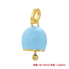 Candy color enamel cute bell copper pendant diy jewelry