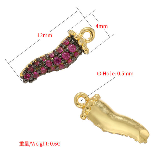 Delicate colorful cubic zircon chilli pendant diy jewelry