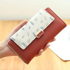 Korean fashion floral pattern PU material women wallet