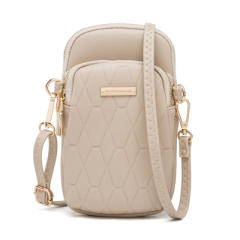 Korean fashion solid color PU leather mini phone bag crossbody bag