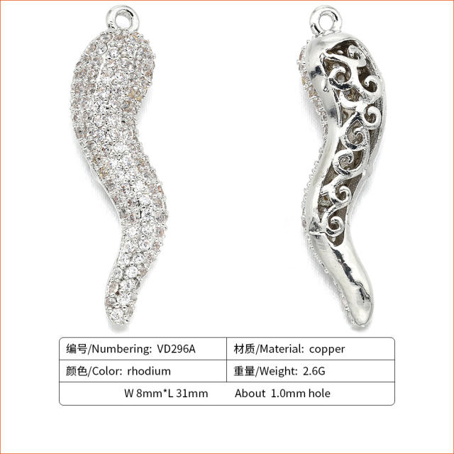 Delicate diamond chilli pendant diy jewelry