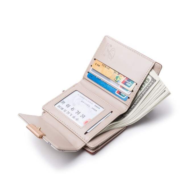 Korean fashion cute sweet floral PU wallet