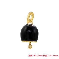 Candy color enamel cute bell copper pendant diy jewelry