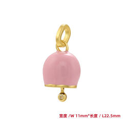 Candy color enamel cute bell copper pendant diy jewelry