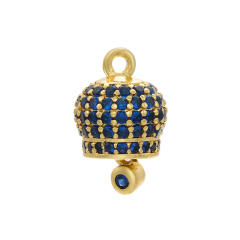Delicate cubic zircon pave setting colorful bell pendant diy jewelry