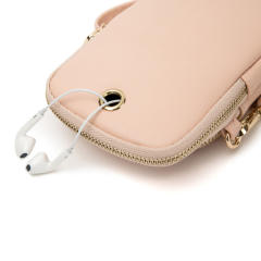 Korean fashion solid color PU leather mini phone bag crossbody bag