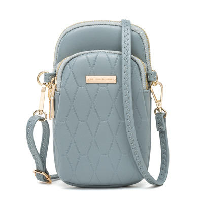 Korean fashion solid color PU leather mini phone bag crossbody bag