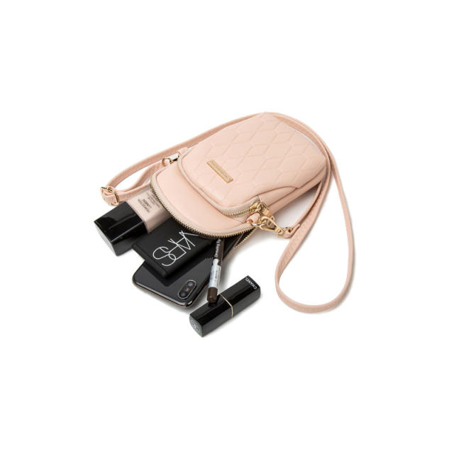 Korean fashion solid color PU leather mini phone bag crossbody bag