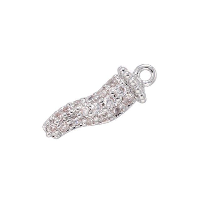 Delicate colorful cubic zircon chilli pendant diy jewelry