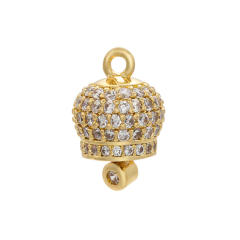 Delicate cubic zircon pave setting colorful bell pendant diy jewelry