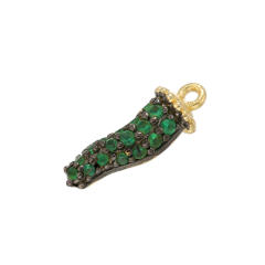 Delicate colorful cubic zircon chilli pendant diy jewelry