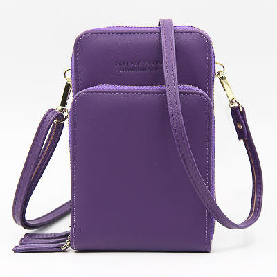 Korean fashion plain color PU phone bag mini bag