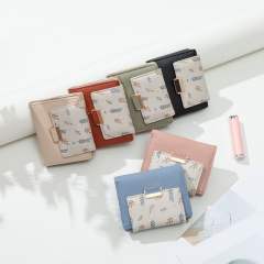 Korean fashion cute sweet floral PU wallet