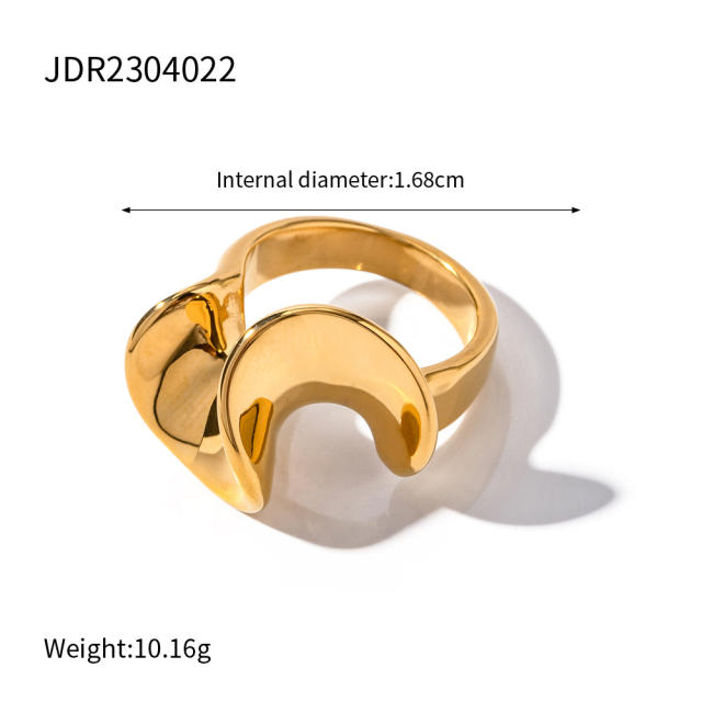 18KG Chunky flower design stainless steel rings
