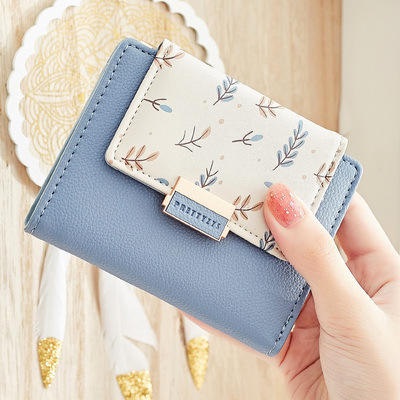 Korean fashion cute sweet floral PU wallet