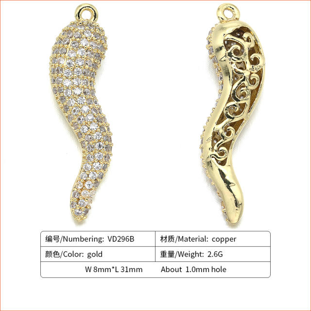 Delicate diamond chilli pendant diy jewelry
