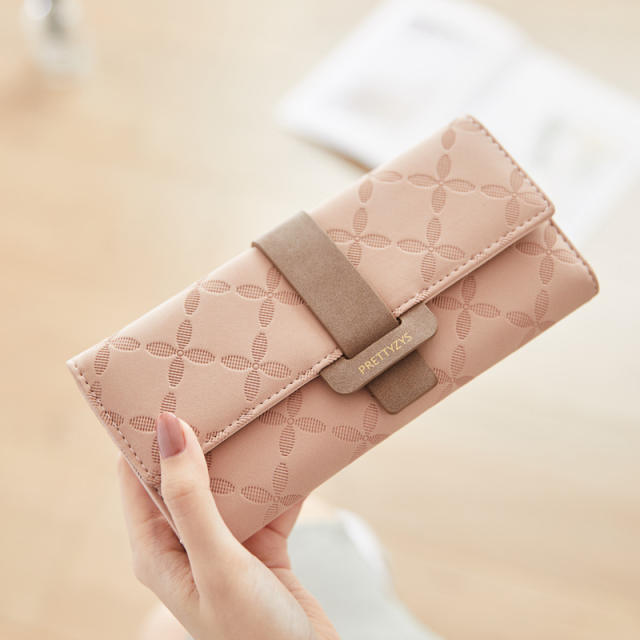 Korean fashion PU leather soft wallet for women